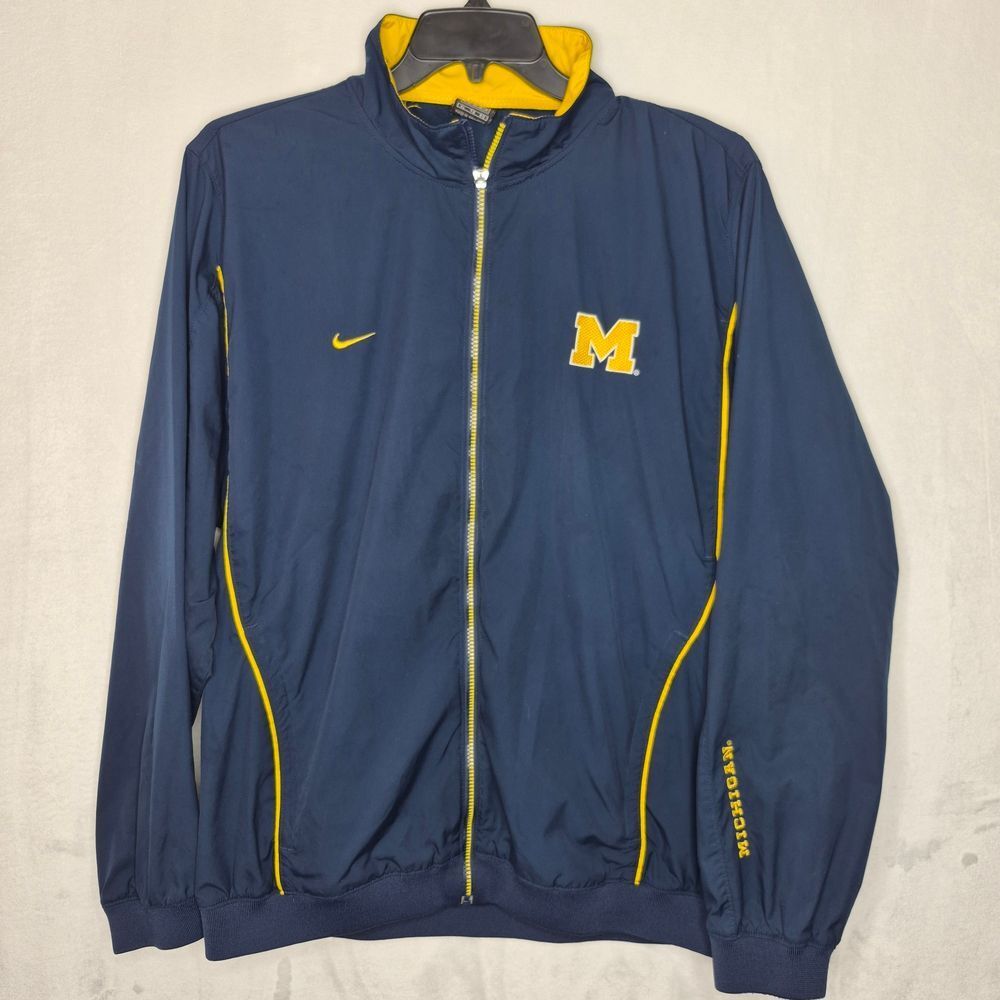 Vintage Y2K Nike Michigan Wolverines Embroidered Clima Fit Jacket Size XL